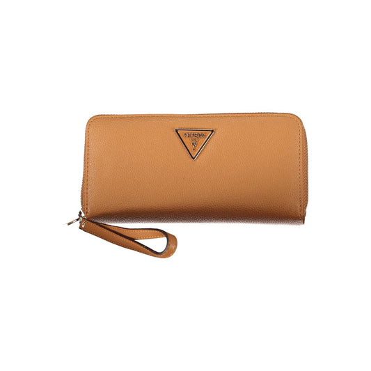 Chic Brown Polyethylene Wallet with Coin Purse - GLAMHUB BOUTIQUE 