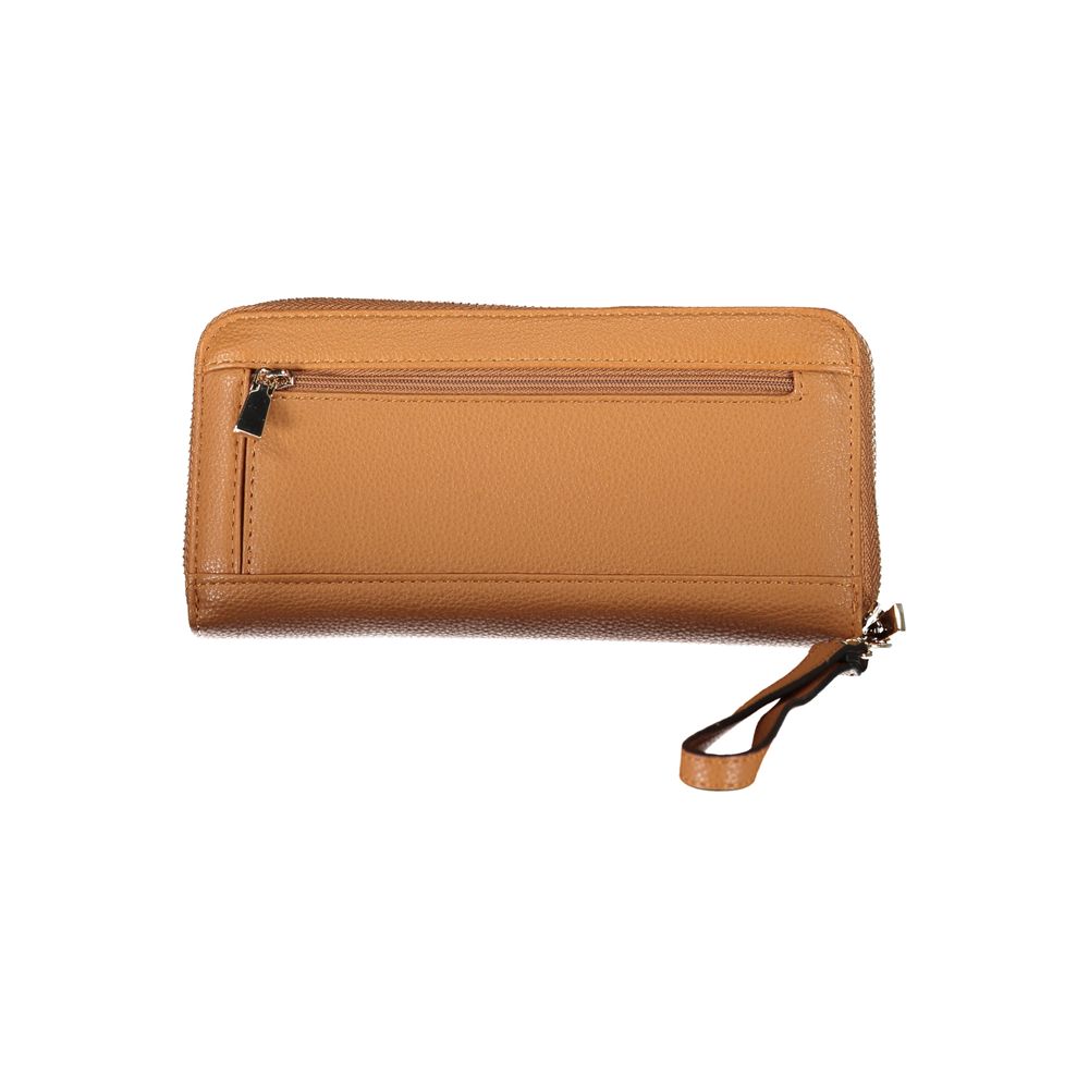 Chic Brown Polyethylene Wallet with Coin Purse - GLAMHUB BOUTIQUE 