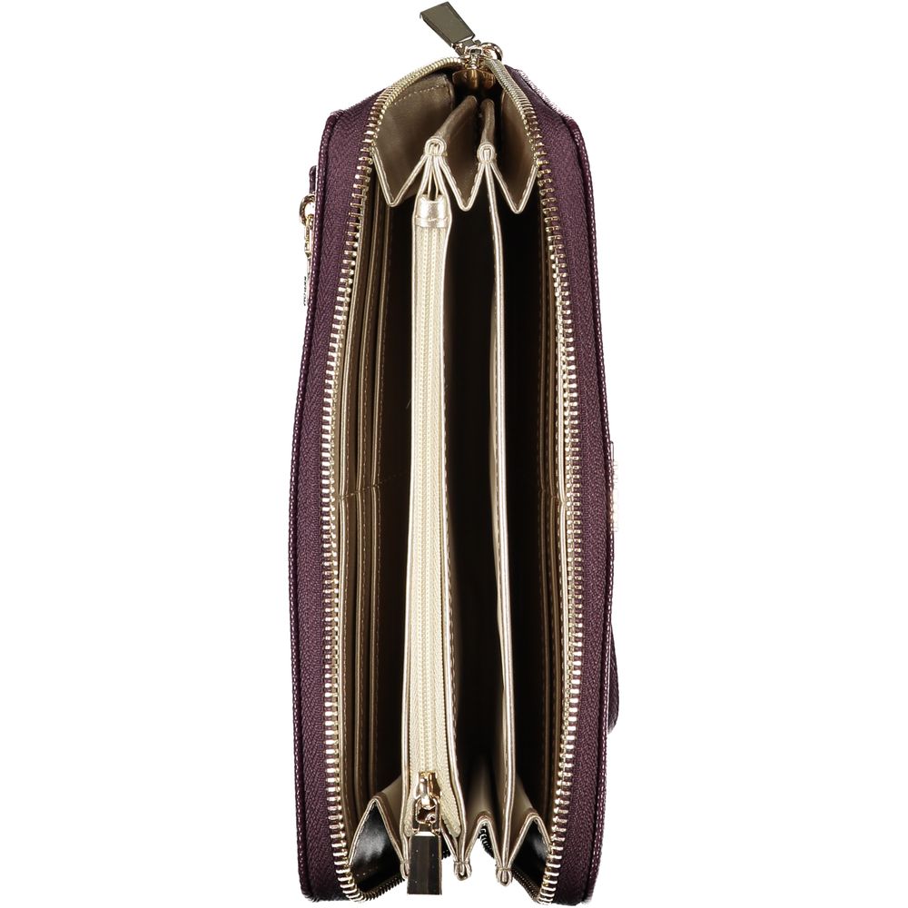 Elegant Purple Zip Closure Wallet with Logo Detail - GLAMHUB BOUTIQUE 