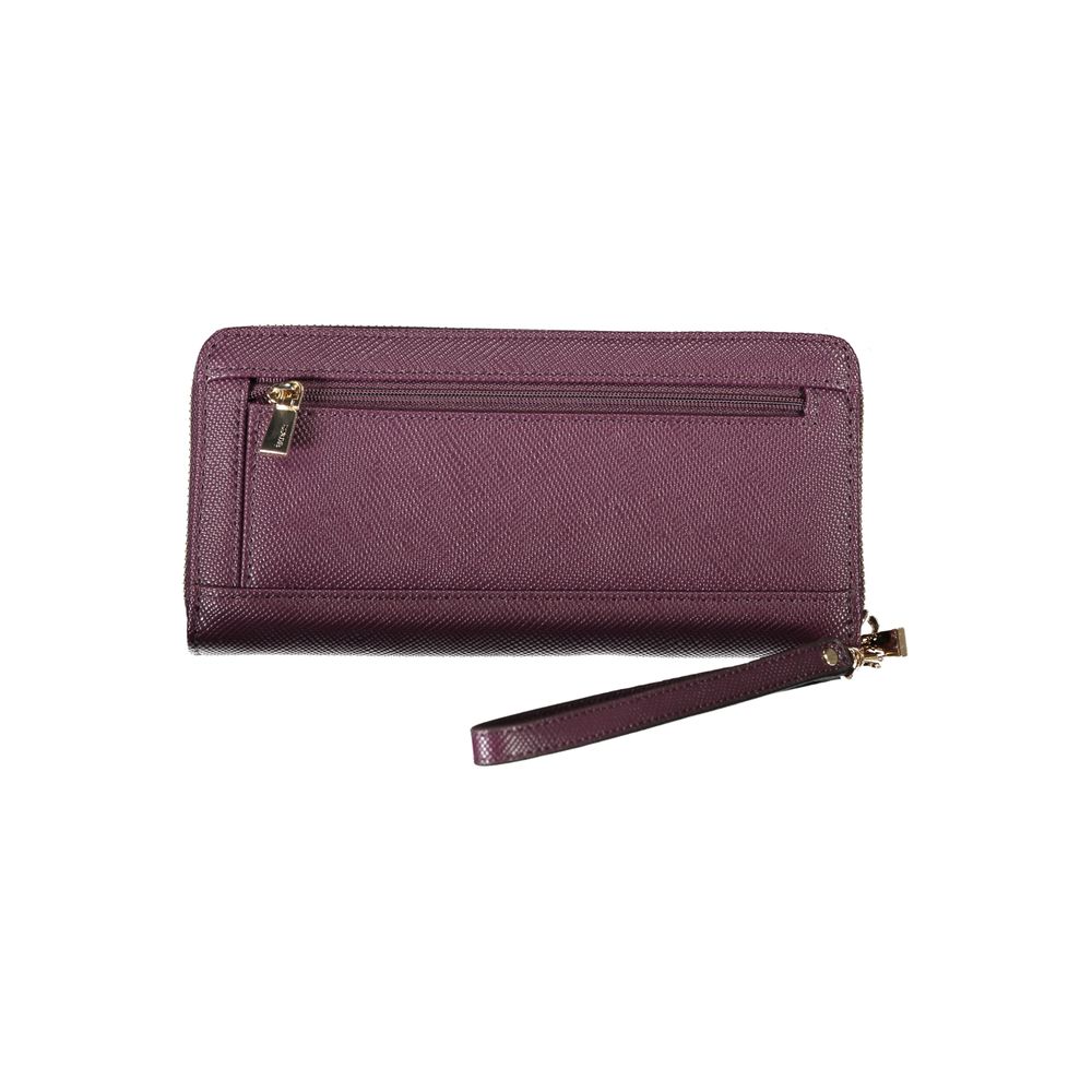 Elegant Purple Zip Closure Wallet with Logo Detail - GLAMHUB BOUTIQUE 