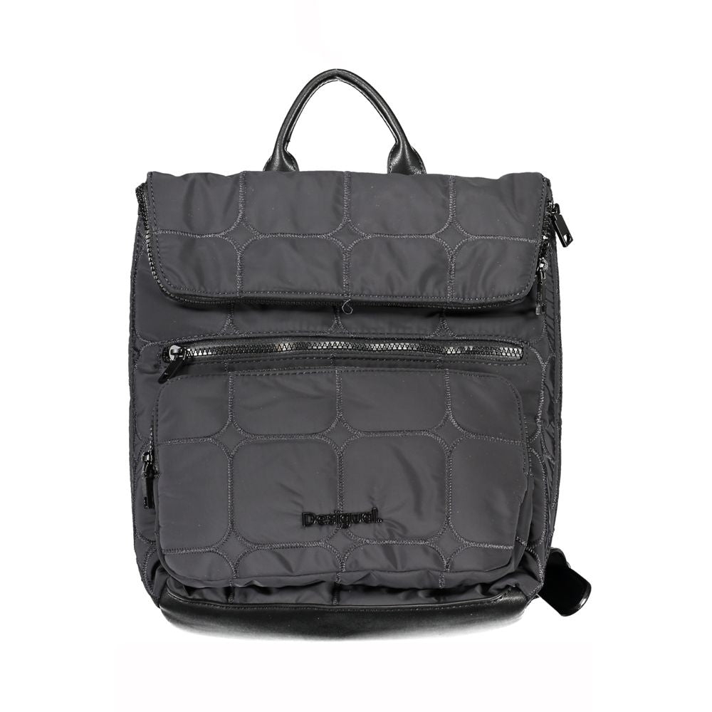 Schicker urbaner schwarzer Polyester-Rucksack mit kontrastierenden Details