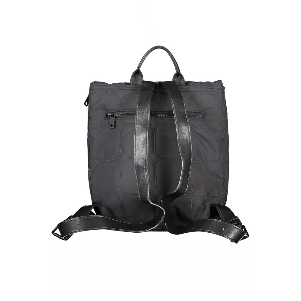 Schicker urbaner schwarzer Polyester-Rucksack mit kontrastierenden Details