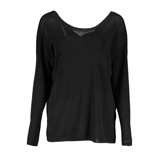 Elegant Black Wool Sweater with Round Neck - GlamHub Luxury and Icon Brand Clothing