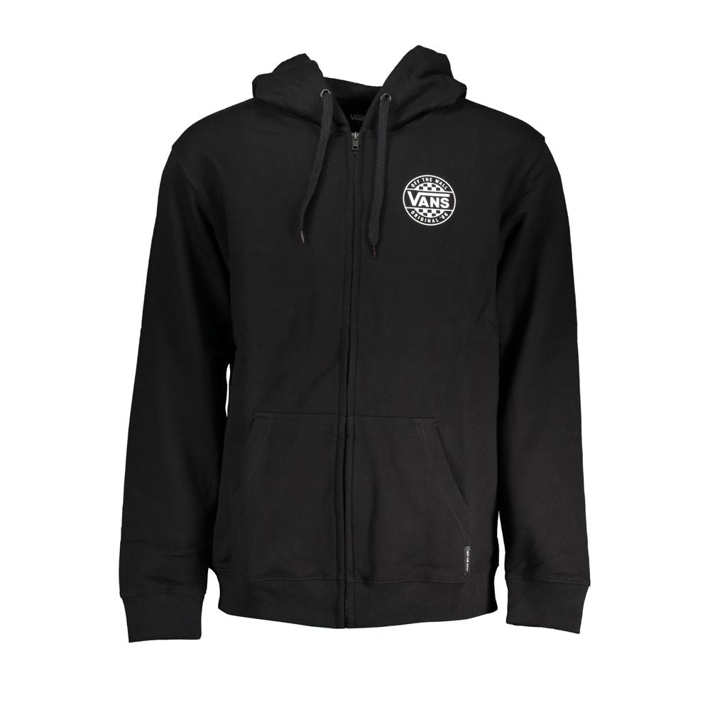 Sleek Black Zip Hoodie with Logo Print - GlamHub Luxury and Icon Brand Clothing