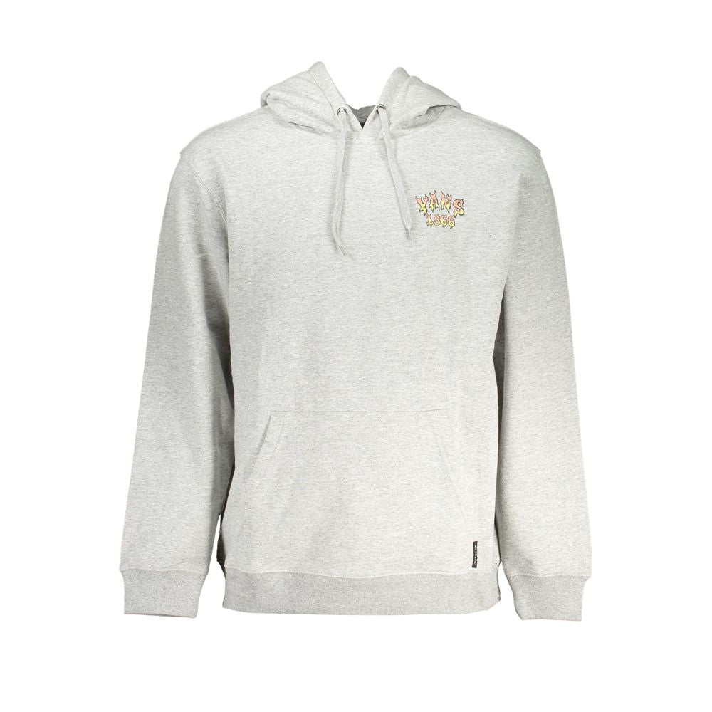 Chic Gray Fleece Hooded Sweatshirt - GlamHub Luxury and Icon Brand Clothing