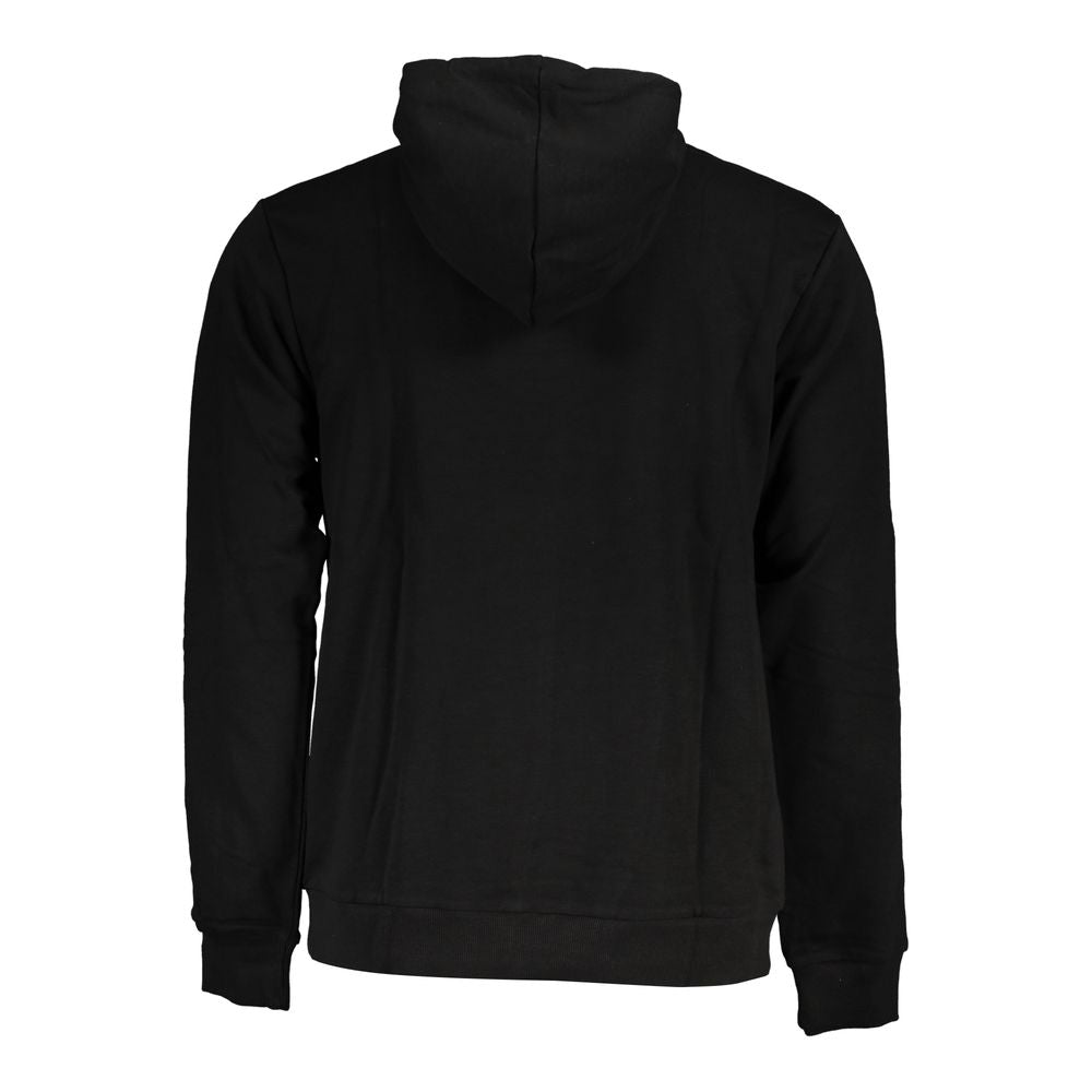 Sleek Black Hooded Sweatshirt with Embroidery