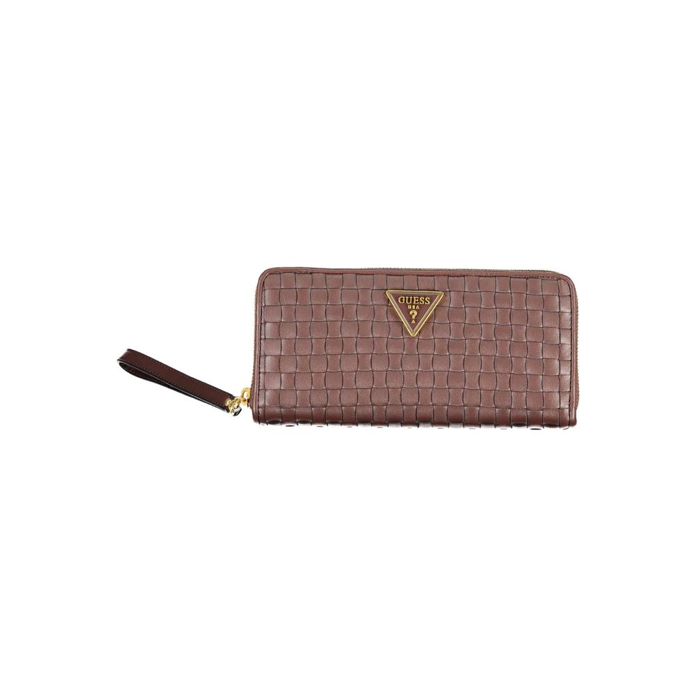 Chic Brown Polyethylene Wallet with Coin Purse - GLAMHUB BOUTIQUE 