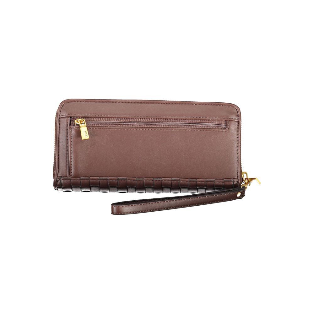 Chic Brown Polyethylene Wallet with Coin Purse - GLAMHUB BOUTIQUE 