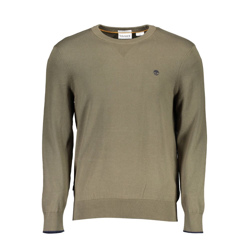 Eco-Conscious Green Crew Neck Sweater - GlamHub Luxury and Icon Brand Clothing