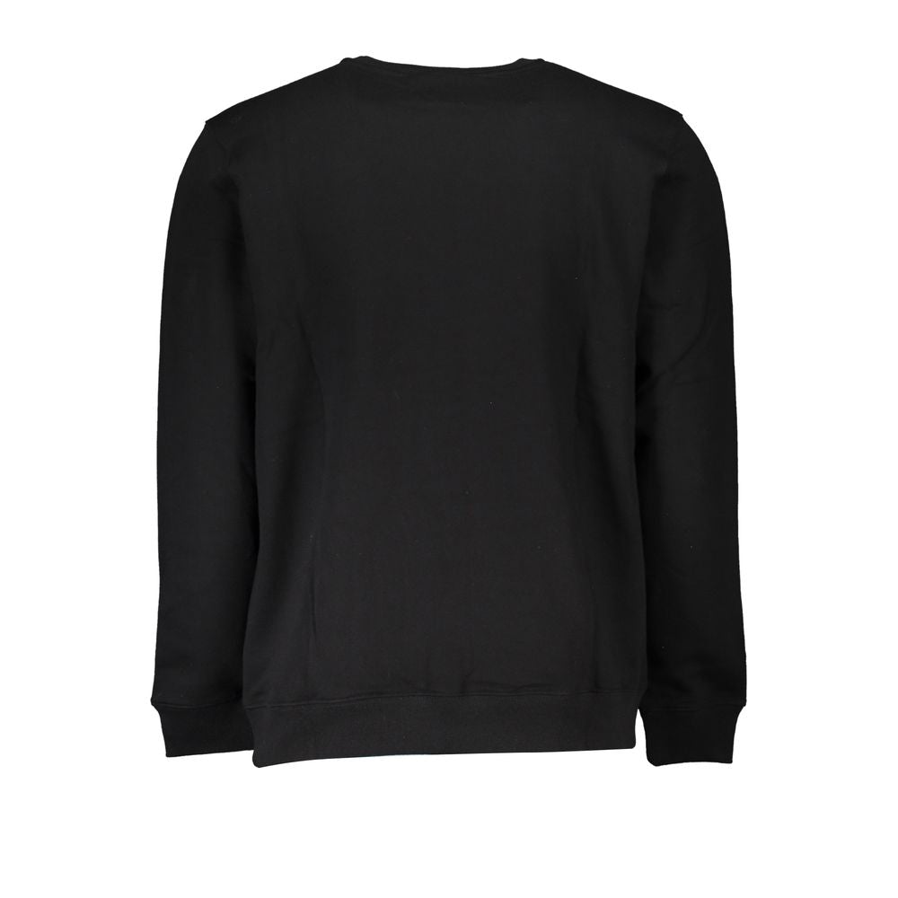 Sleek Fleece Crew Neck Black Sweatshirt - GlamHub Luxury and Icon Brand Clothing