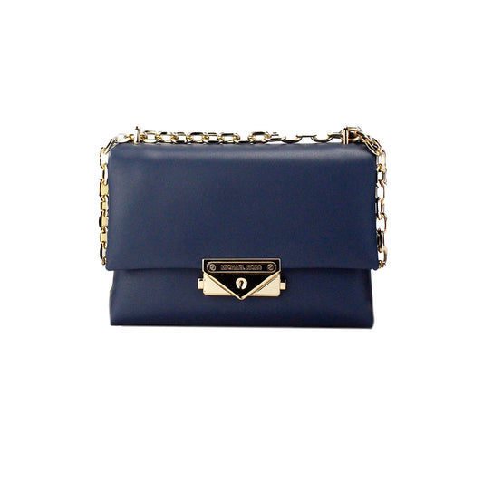 Cece Small Navy Vegan Leather Convertible Flap Crossbody Bag - GLAMHUB BOUTIQUE 