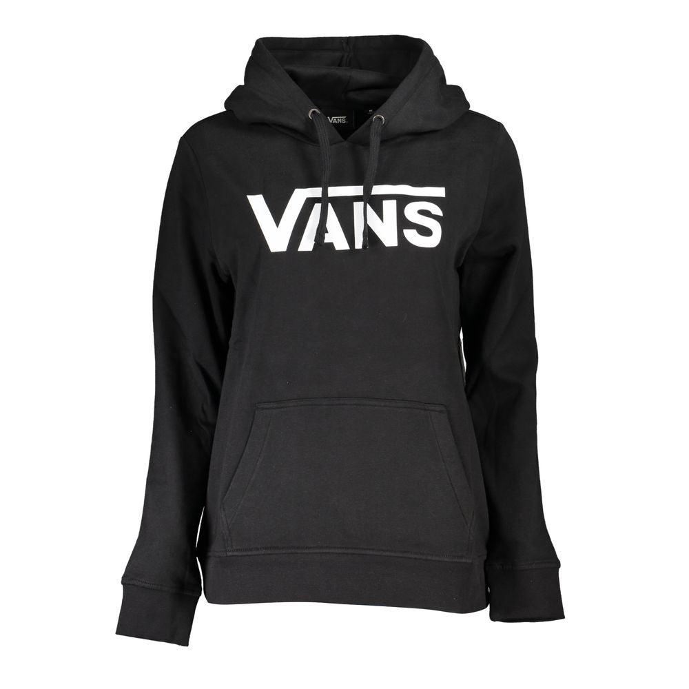 Sleek Black Hooded Fleece Sweatshirt with Logo - GlamHub Luxury and Icon Brand Clothing