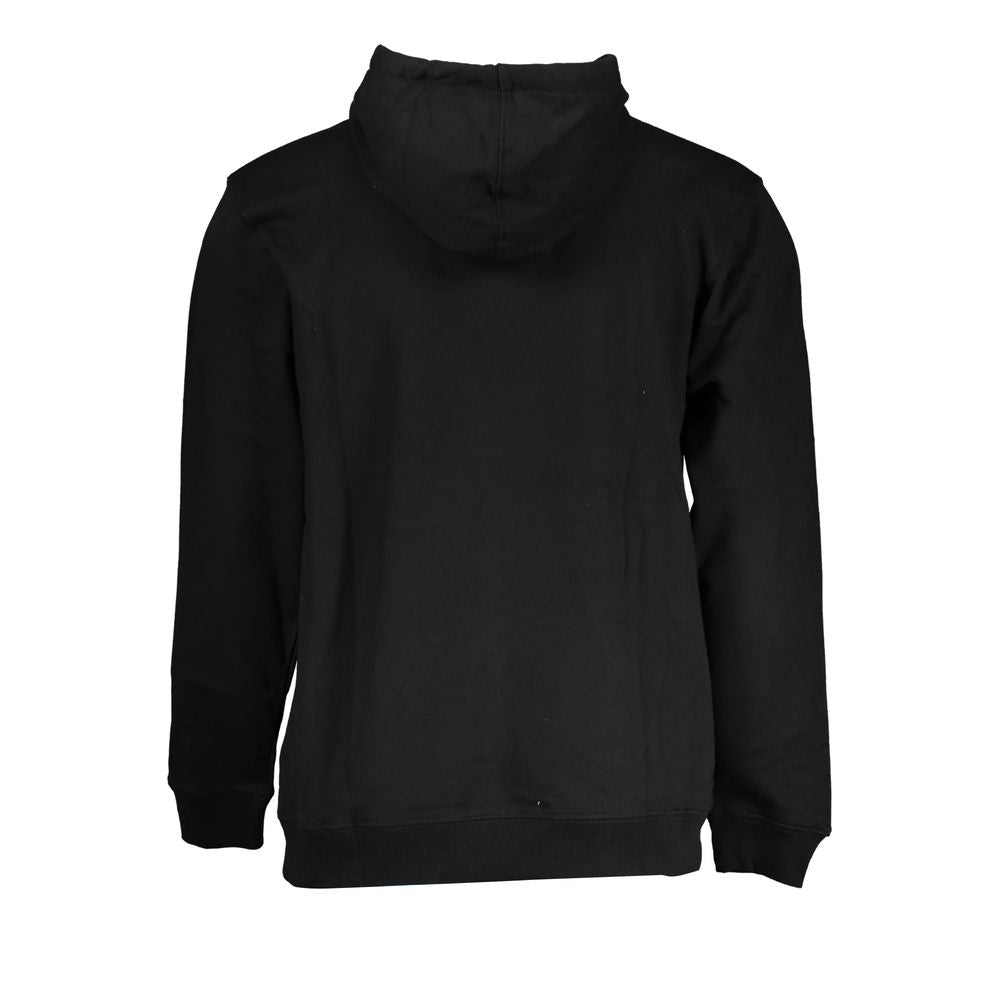 Sleek Black Hoodie with Central Pocket - GlamHub Luxury and Icon Brand Clothing