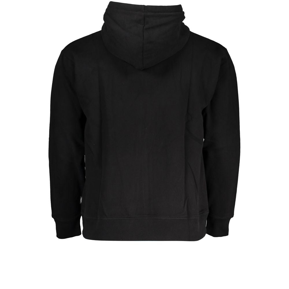 Sleek Black Hooded Zip Sweatshirt - GlamHub Luxury and Icon Brand Clothing