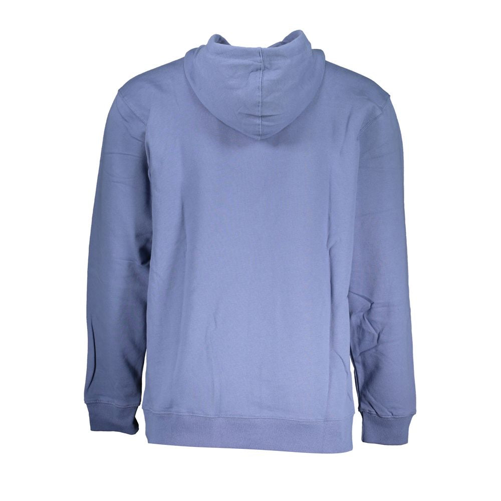 Chic Blue Hooded Fleece Sweatshirt - GlamHub Luxury and Icon Brand Clothing