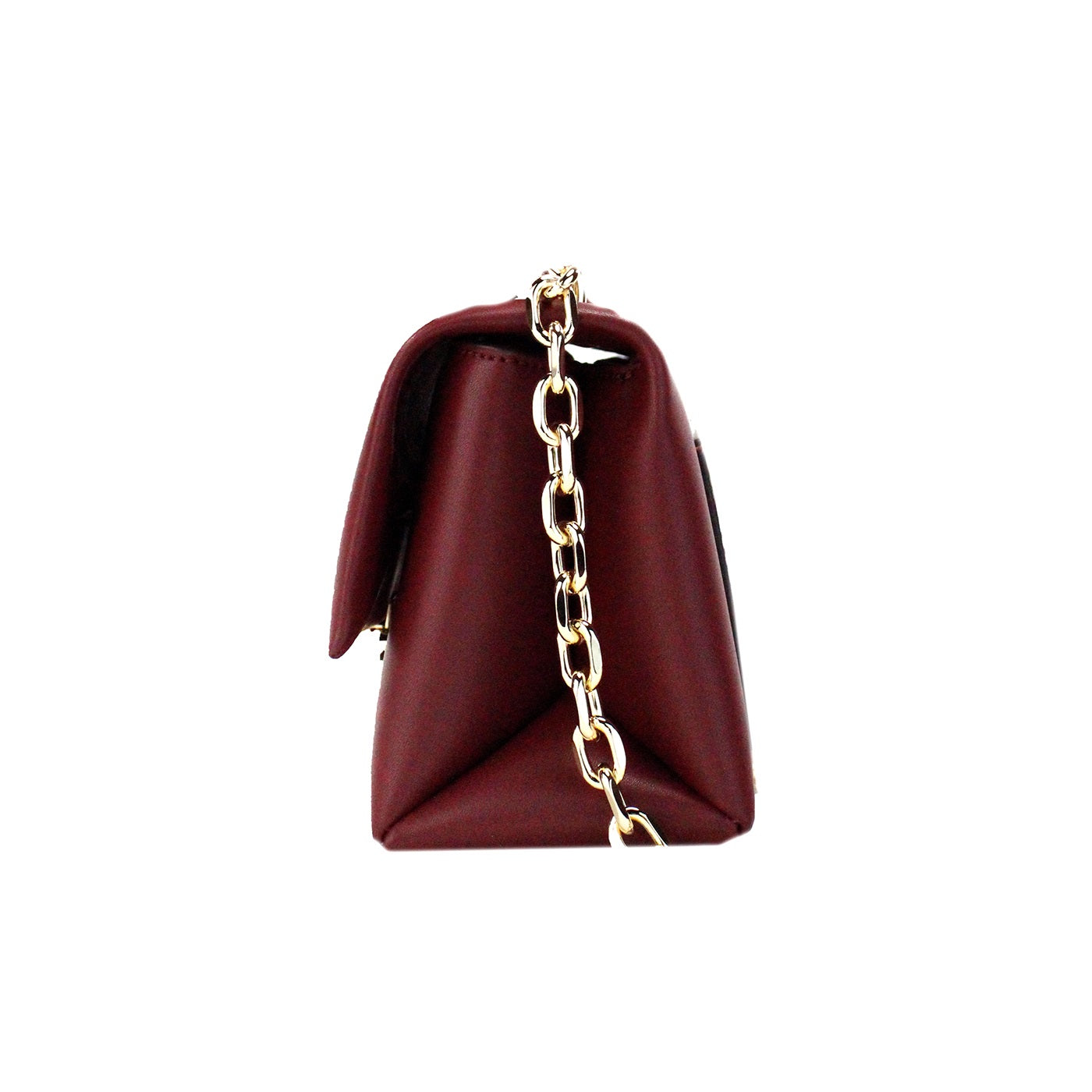 Cece Small Dark Cherry Vegan Leather Convertible Flap Crossbody Bag - GLAMHUB BOUTIQUE 