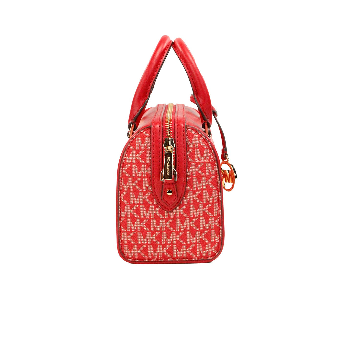 Travel XS Bright Red Signature PVC Duffle Crossbody Bag Purse - GLAMHUB BOUTIQUE 