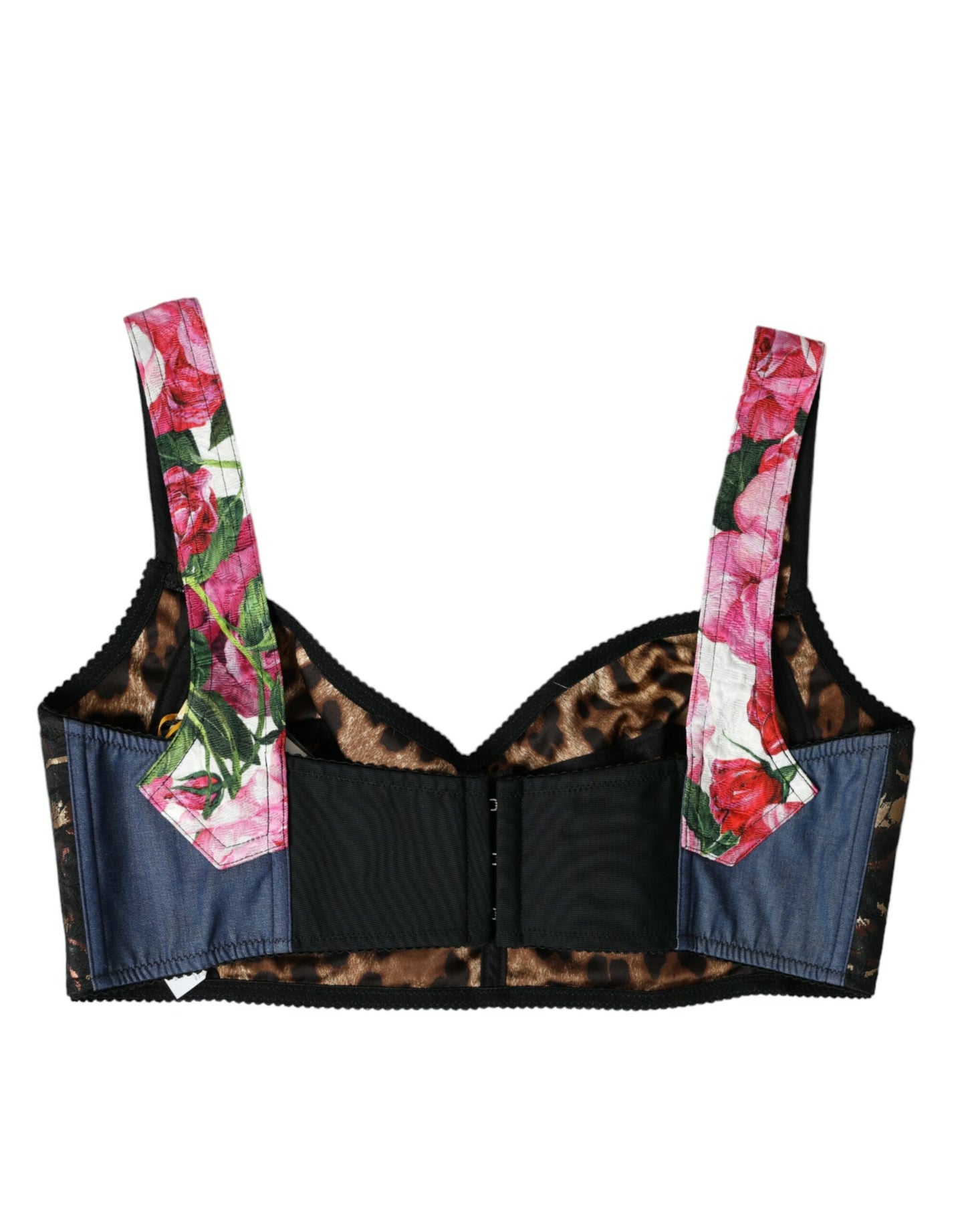 Bustier-Crop-Top mit Blumen-Patchwork