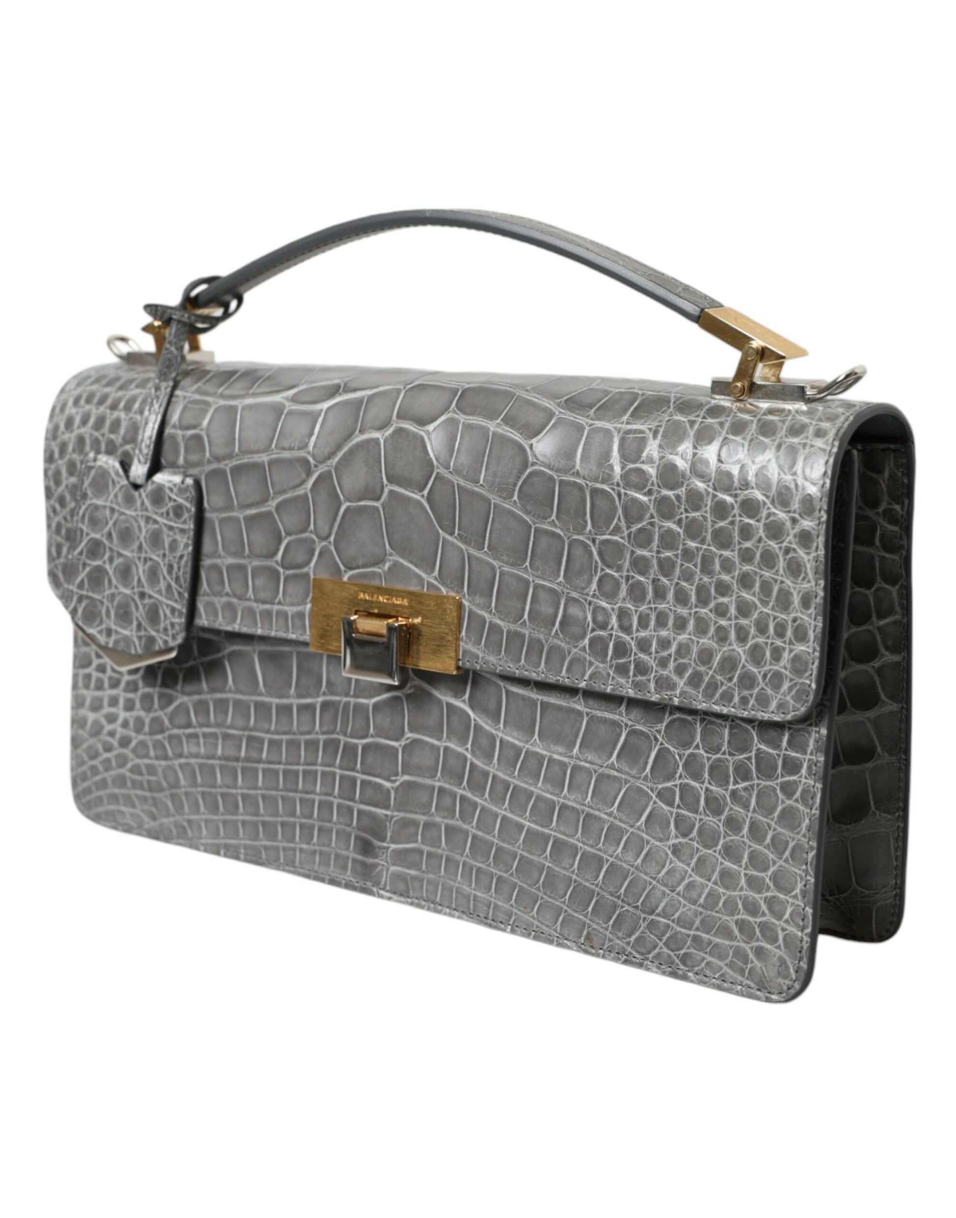 Alligator Leather Medium Shoulder Bag - GLAMHUB BOUTIQUE 