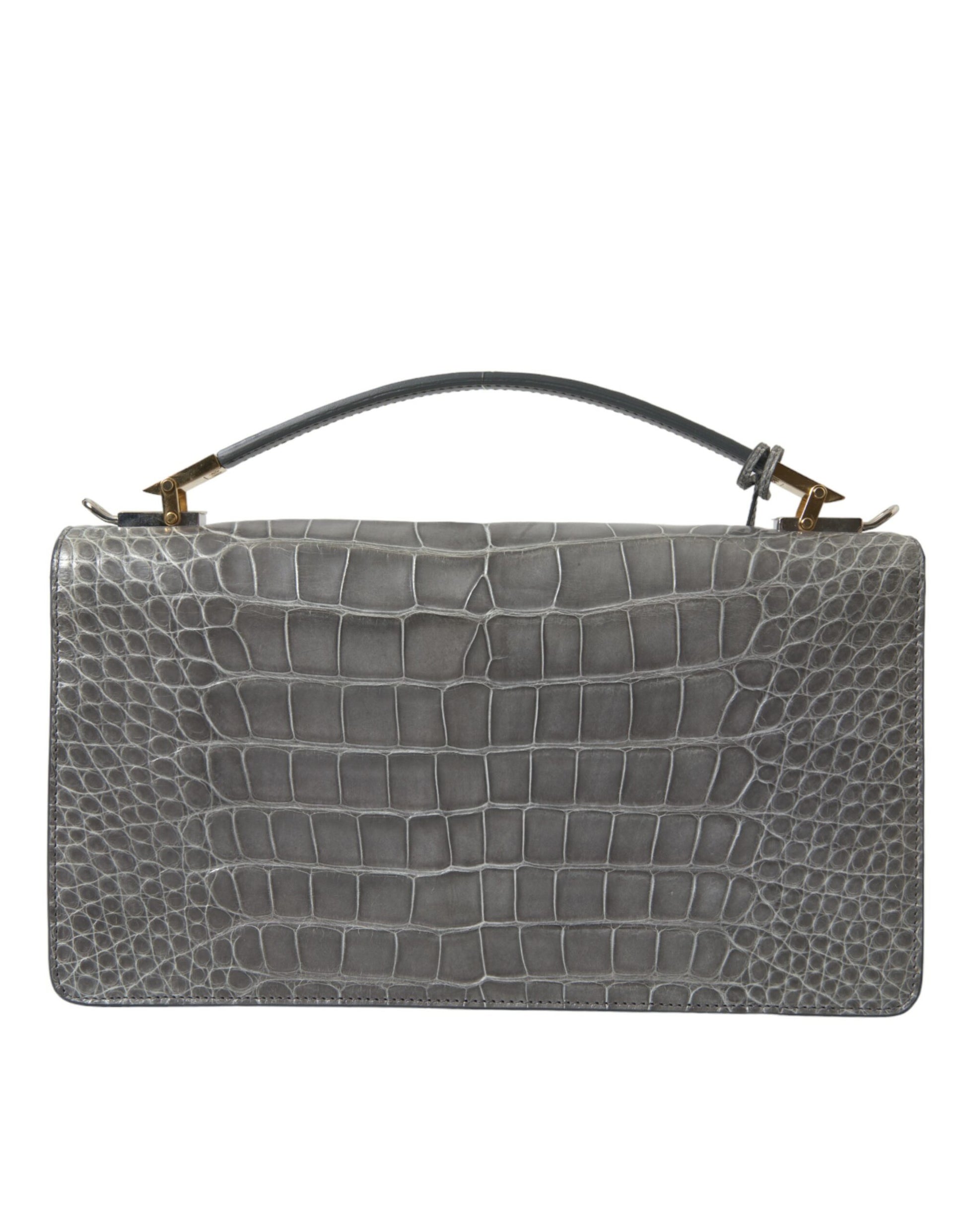 Alligator Leather Medium Shoulder Bag - GLAMHUB BOUTIQUE 