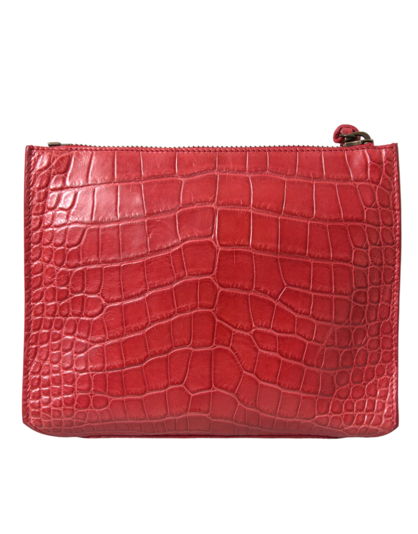 Exotic Red Alligator Leather Clutch - GLAMHUB BOUTIQUE 