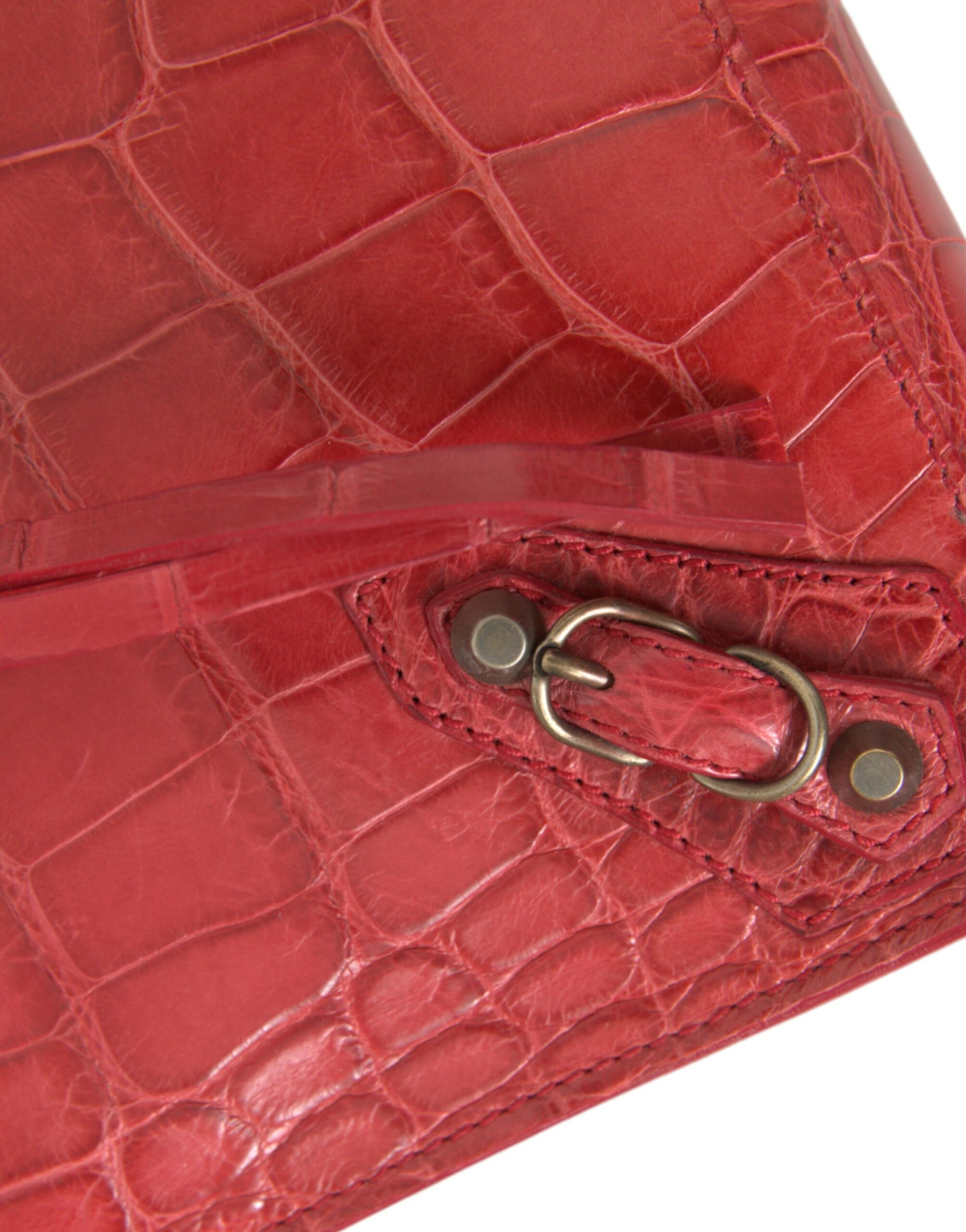 Exotic Red Alligator Leather Clutch - GLAMHUB BOUTIQUE 