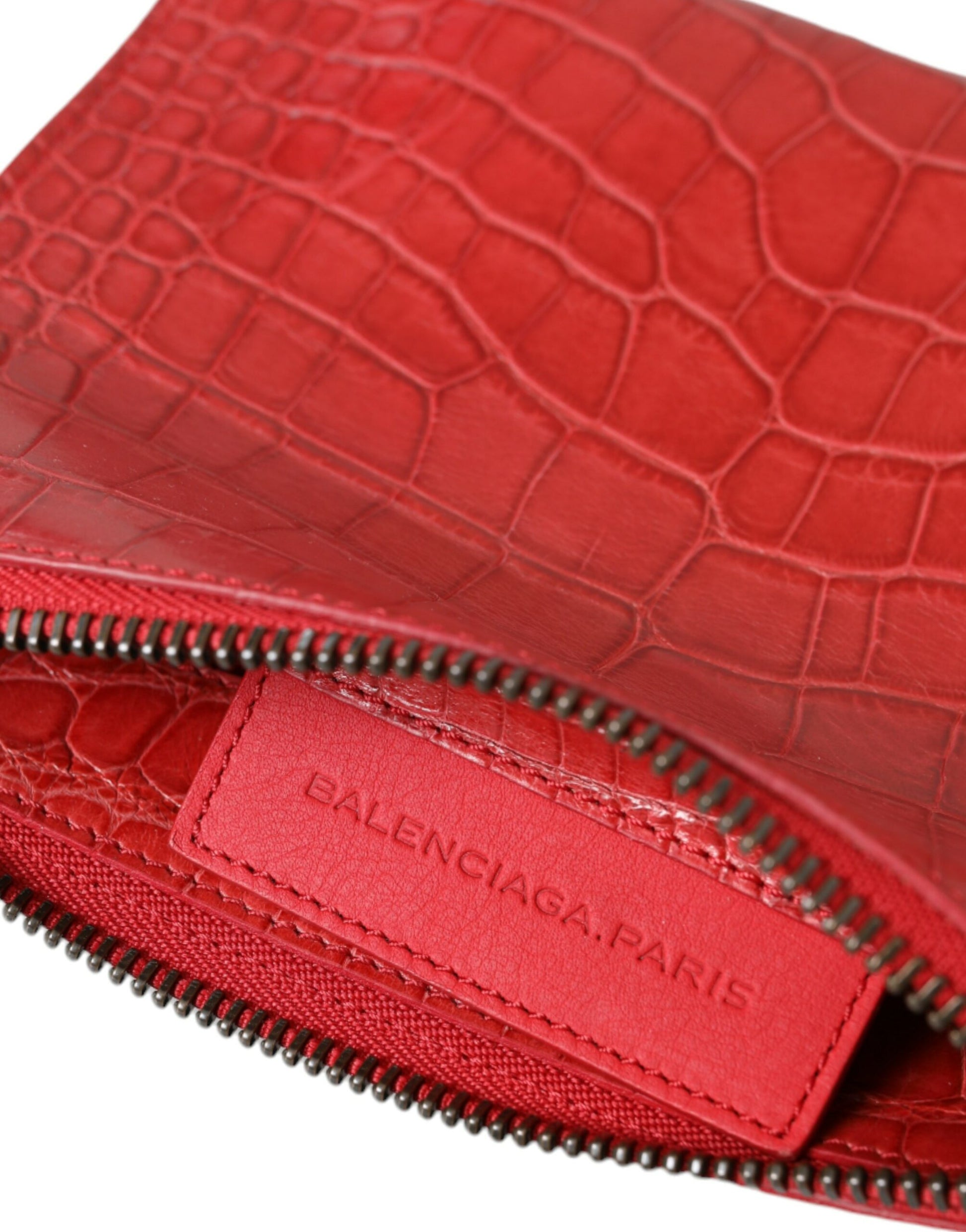 Exotic Red Alligator Leather Clutch - GLAMHUB BOUTIQUE 