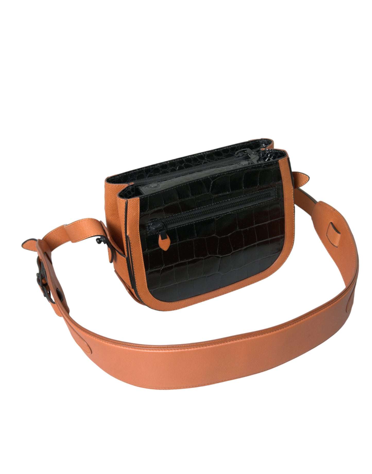 Elegant Crocodile Leather Camera Bag - GLAMHUB BOUTIQUE 