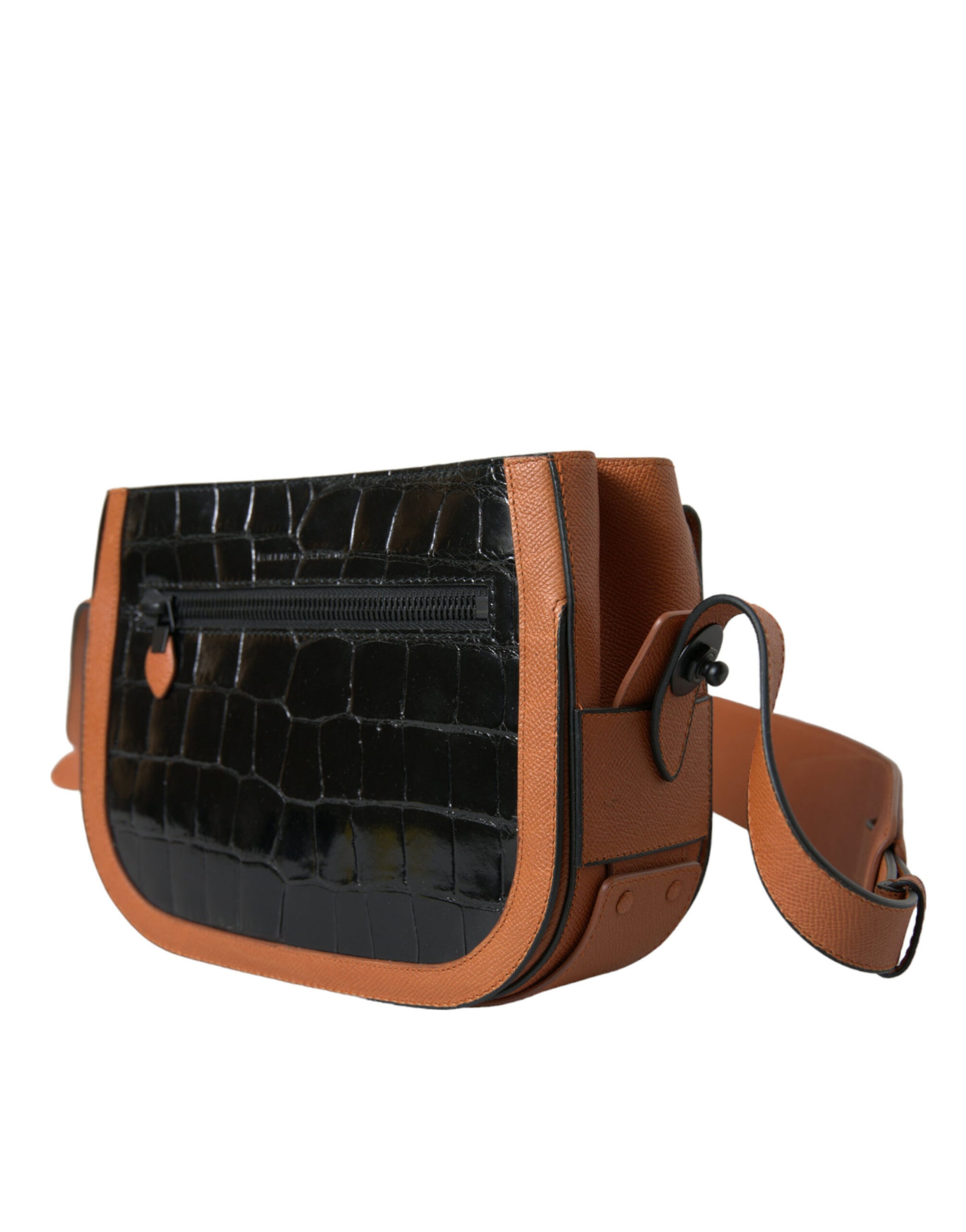 Elegant Crocodile Leather Camera Bag - GLAMHUB BOUTIQUE 