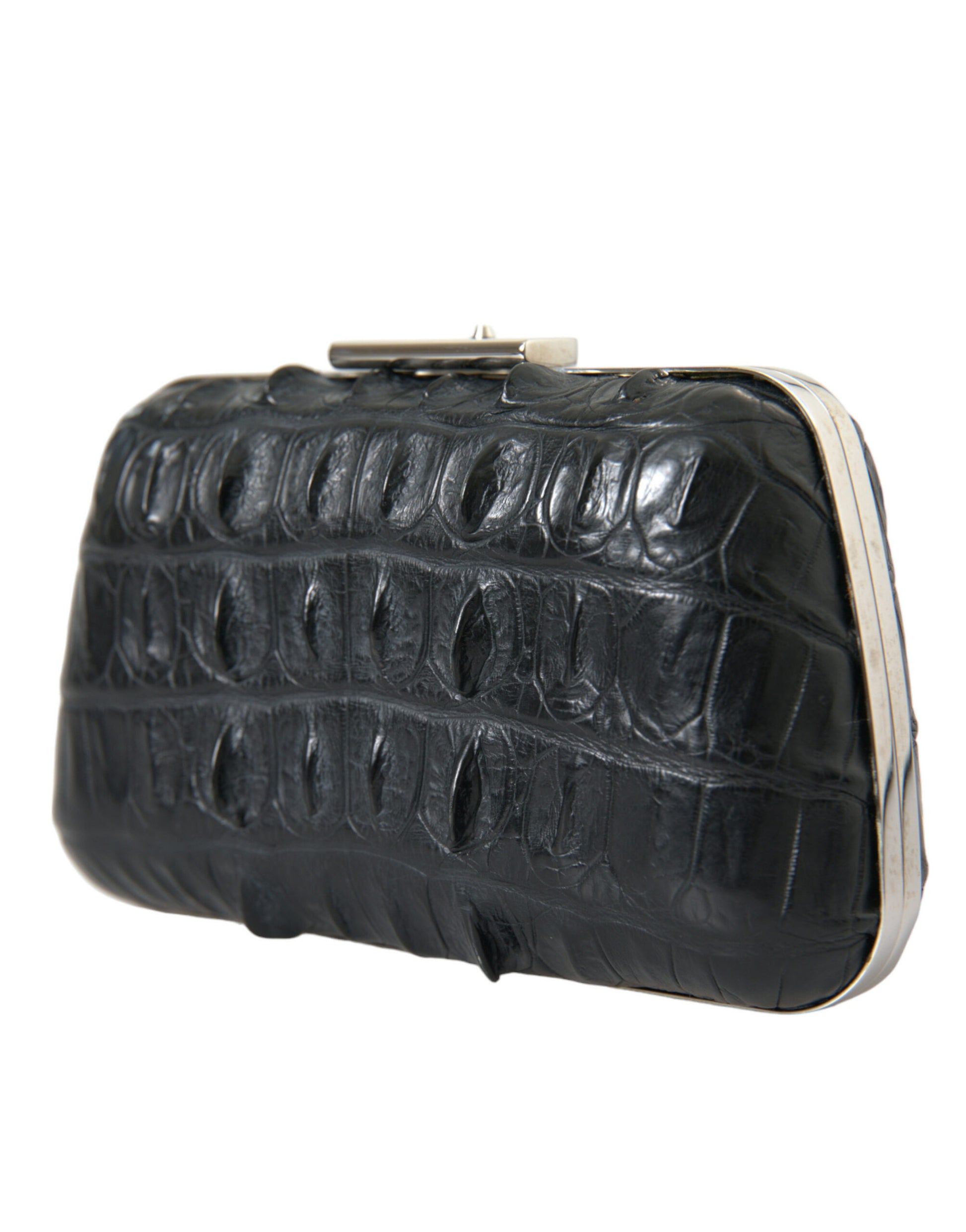 Elegant Crocodile Leather Evening Clutch - GLAMHUB BOUTIQUE 