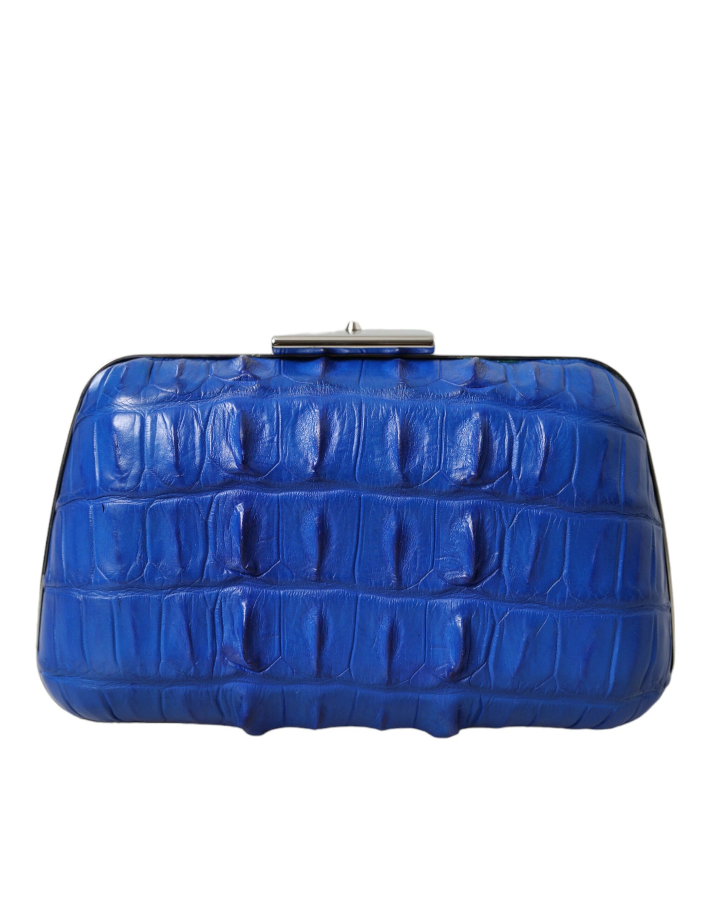 Electric Blue Crocodile Skin Clutch - GLAMHUB BOUTIQUE 