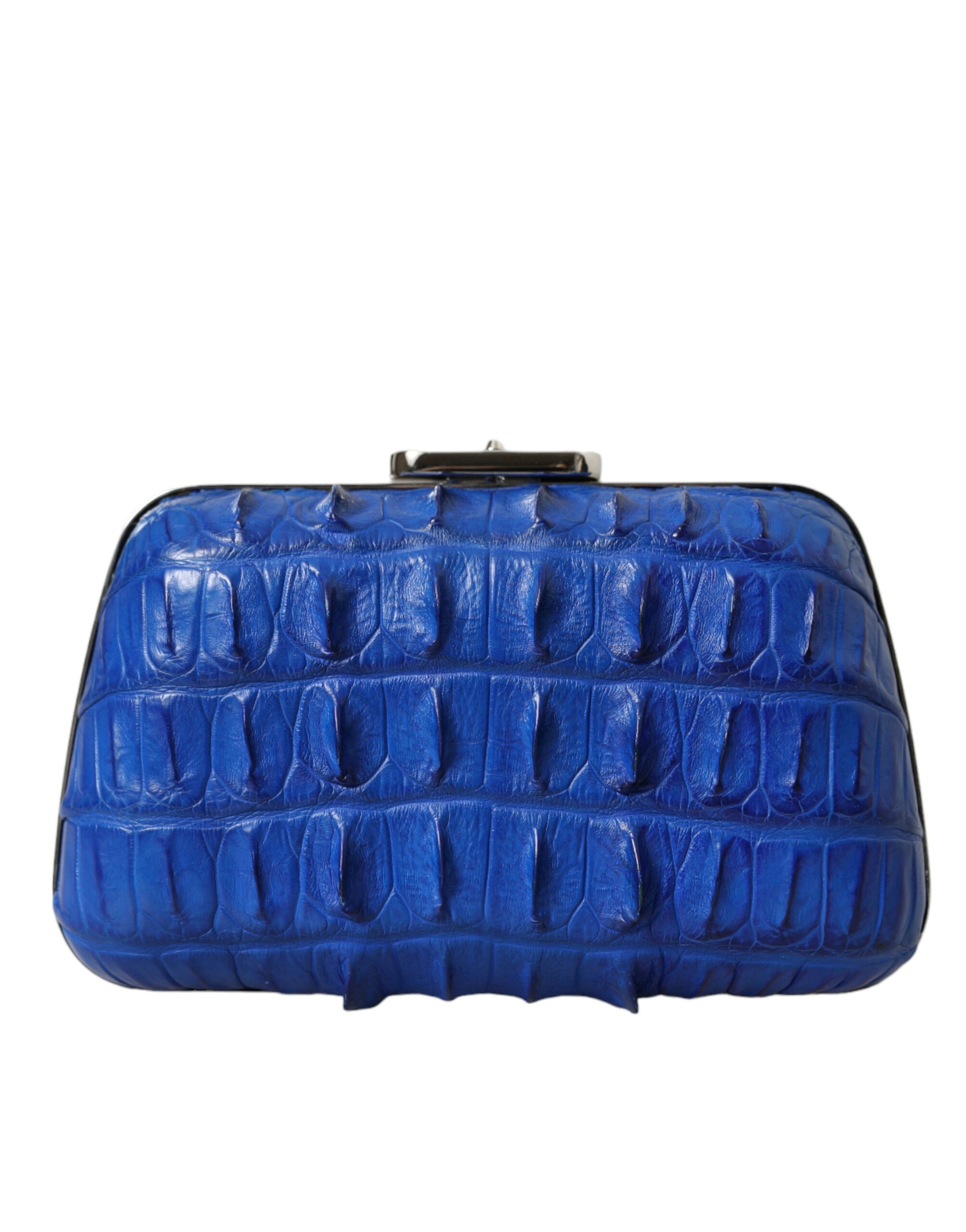 Electric Blue Crocodile Skin Clutch - GLAMHUB BOUTIQUE 