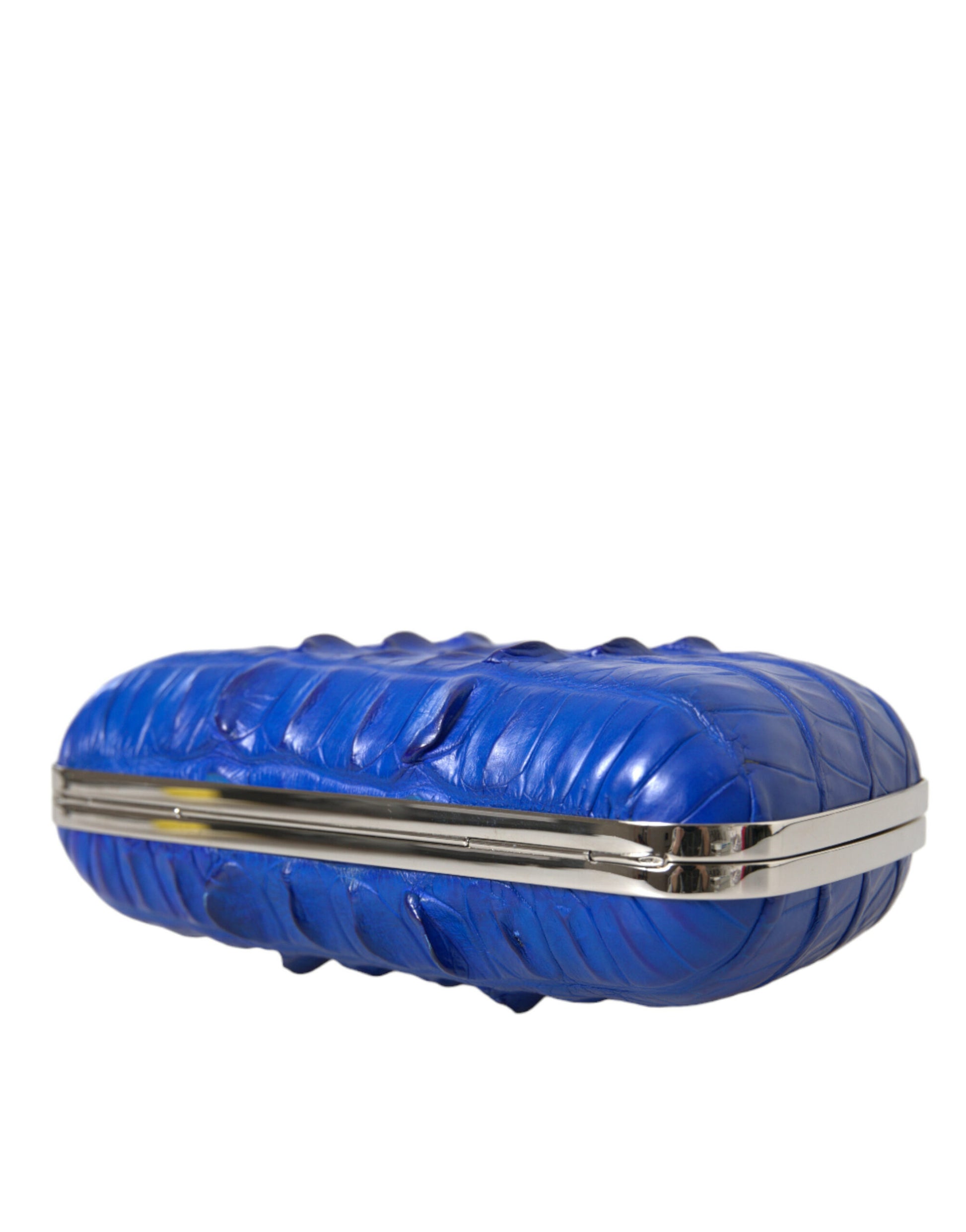 Electric Blue Crocodile Skin Clutch - GLAMHUB BOUTIQUE 