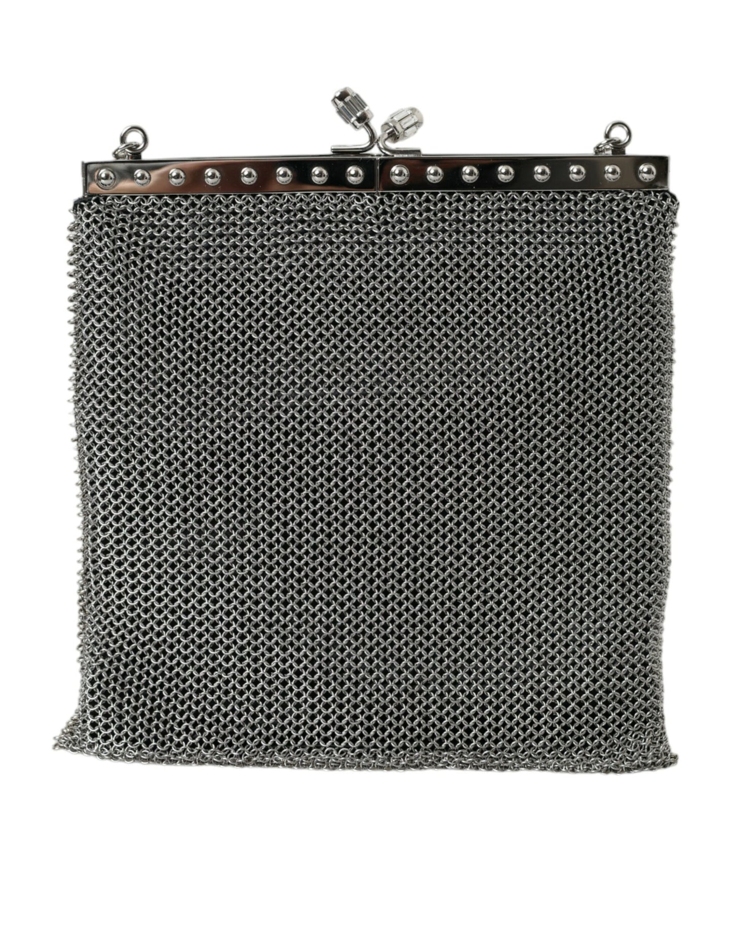 Elegant Silver Mesh Shoulder Evening Bag - GLAMHUB BOUTIQUE 