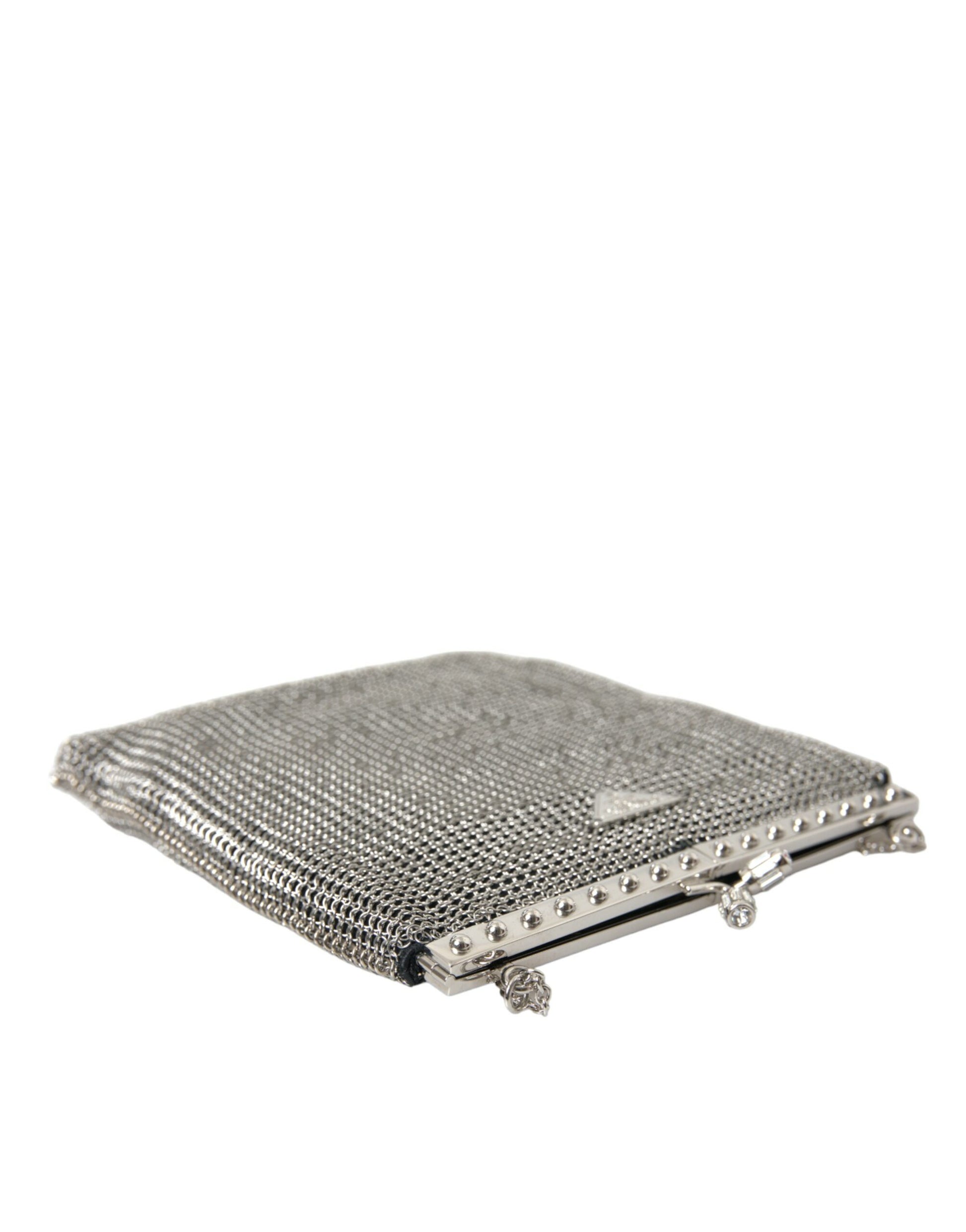 Elegant Silver Mesh Shoulder Evening Bag - GLAMHUB BOUTIQUE 