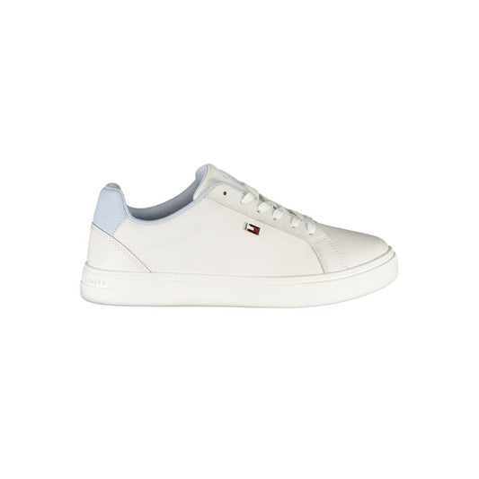 White Polyester Sneaker - GLAMHUB BOUTIQUE 