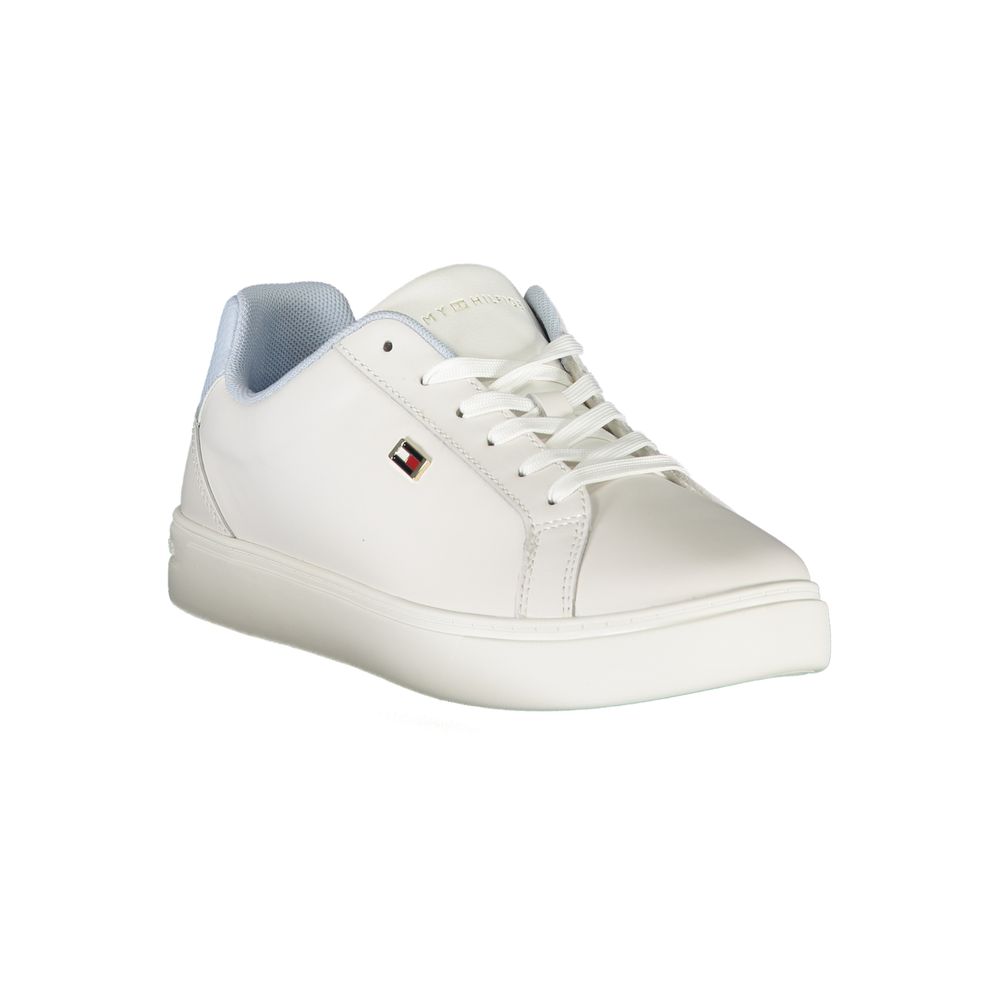 White Polyester Sneaker - GLAMHUB BOUTIQUE 