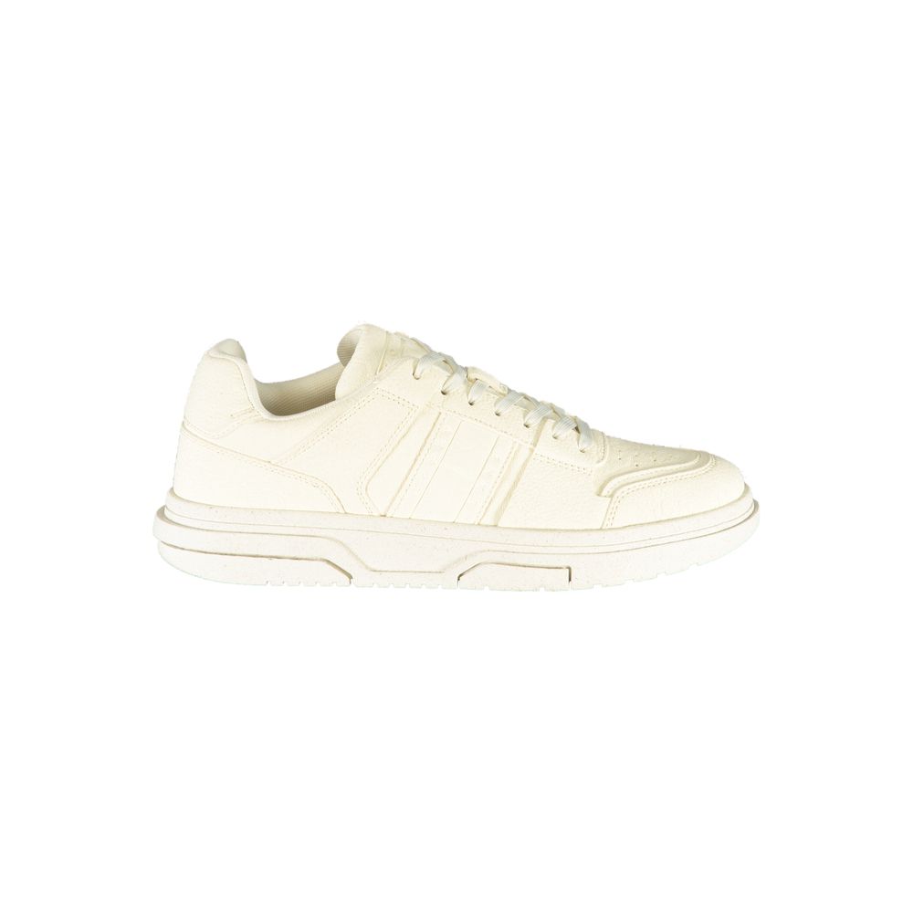 White Polyester Sneaker - GLAMHUB BOUTIQUE 