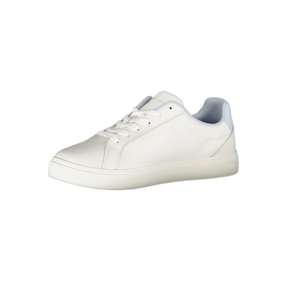 White Polyester Sneaker - GLAMHUB BOUTIQUE 