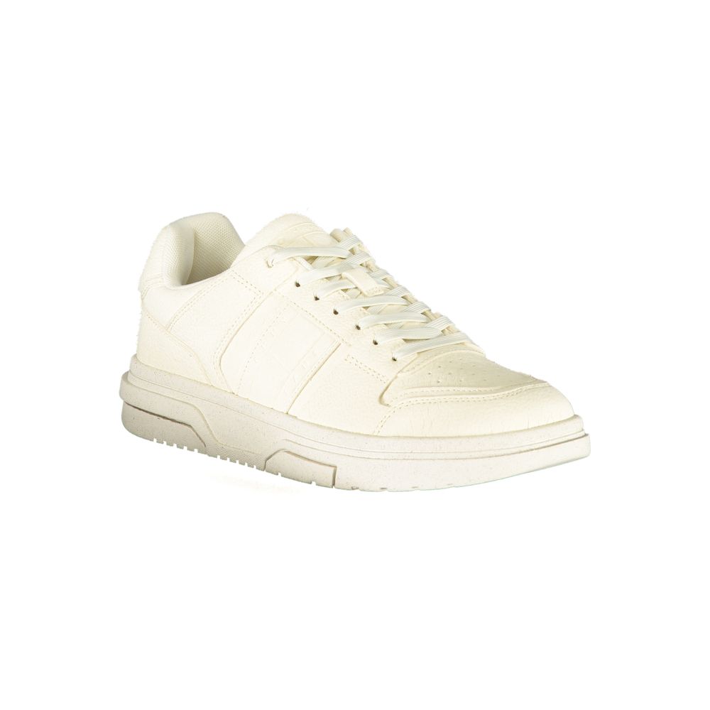 White Polyester Sneaker - GLAMHUB BOUTIQUE 