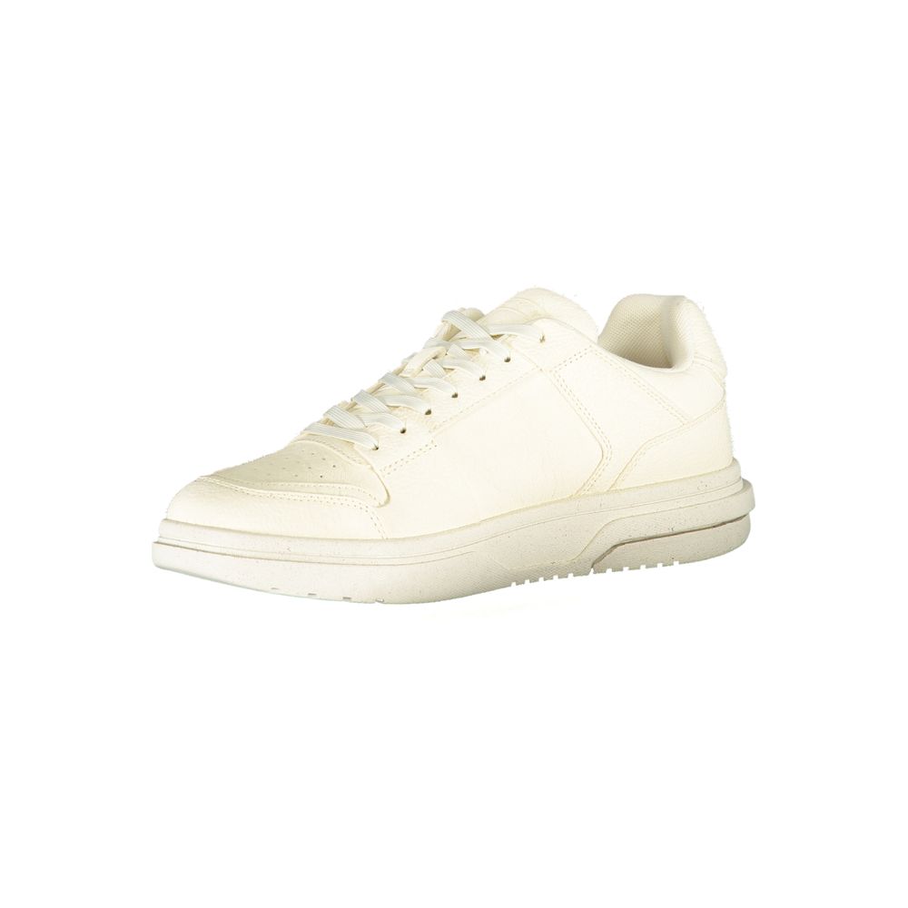 White Polyester Sneaker - GLAMHUB BOUTIQUE 