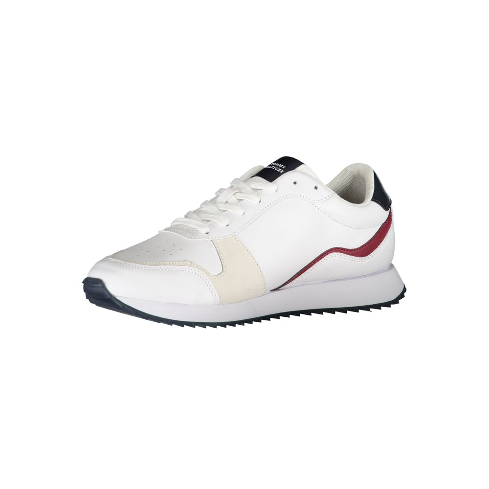 White Polyester Sneaker - GLAMHUB BOUTIQUE 