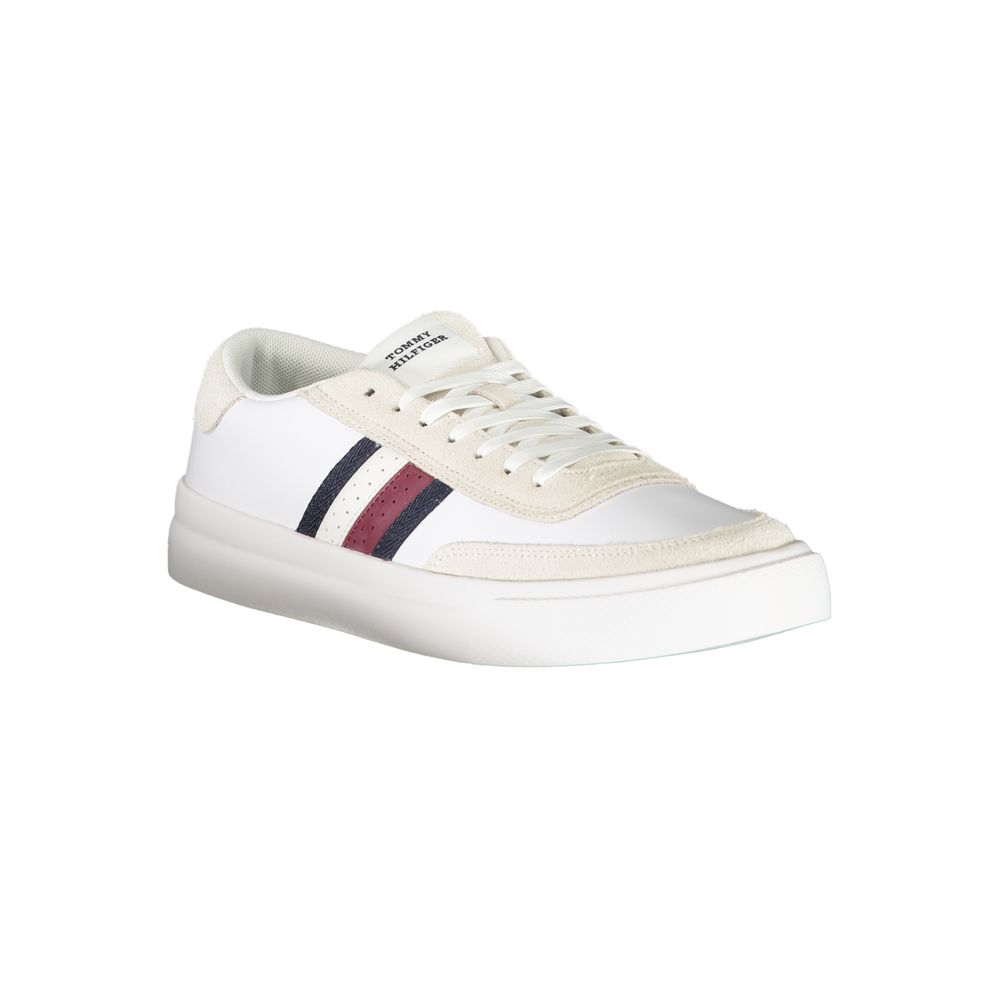 White Polyester Sneaker - GLAMHUB BOUTIQUE 