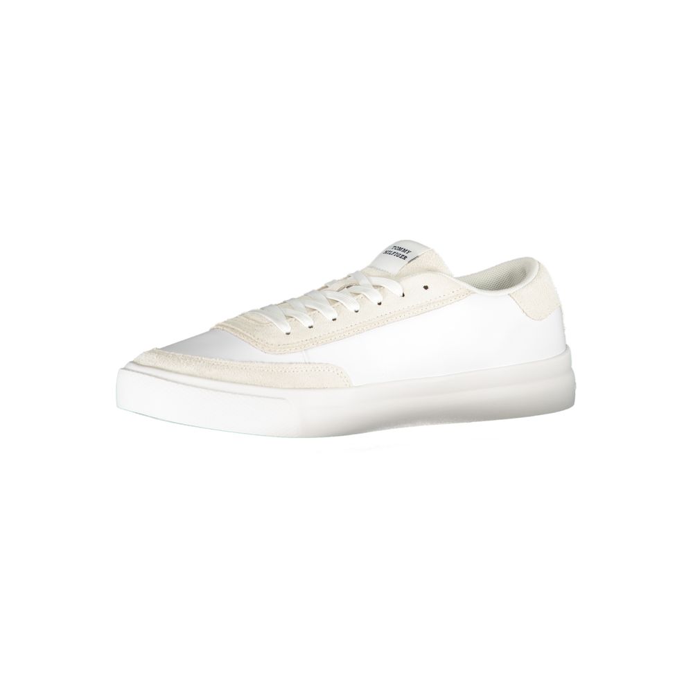 White Polyester Sneaker - GLAMHUB BOUTIQUE 