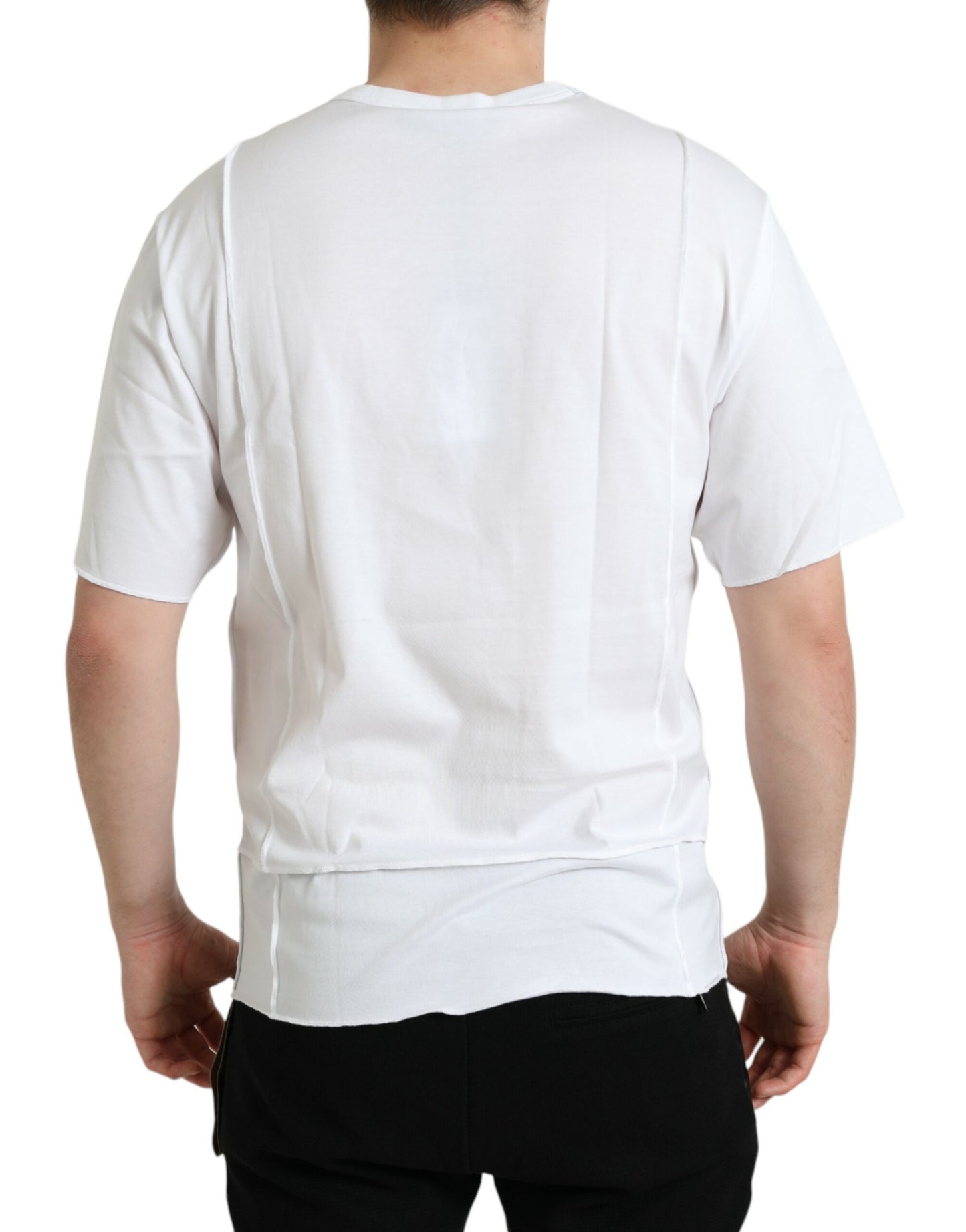 White Logo Crew Neck Short Sleeves T-shirt