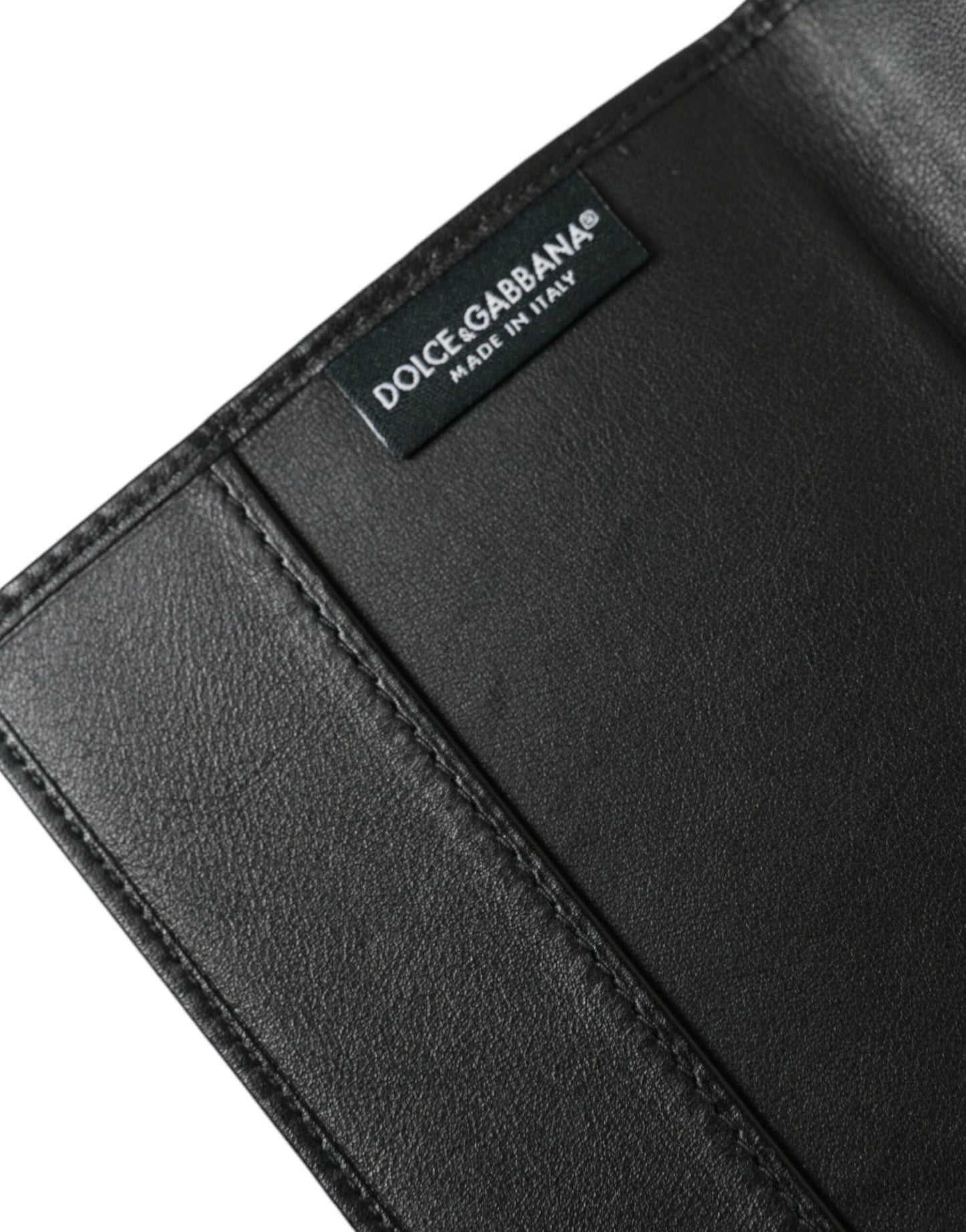 Black Exotic Skin Leather Long Bifold Passport Holder