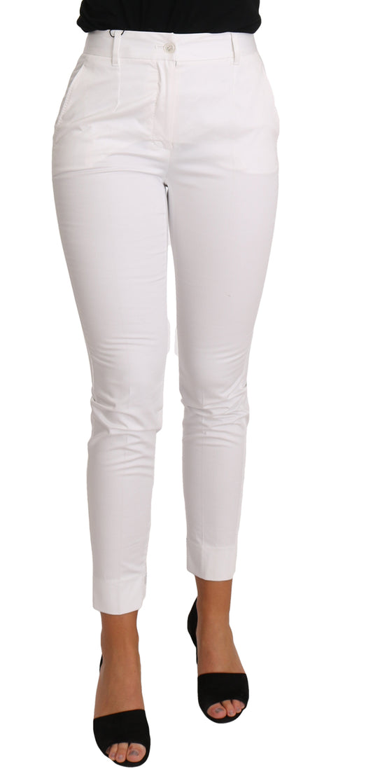 Chic White Slim Dress Pants - GlamHub Luxury and Icon Brand Clothing