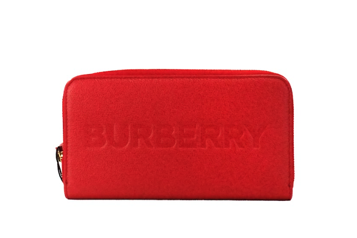 Elmore Red Embossed Logo Leather Continental Clutch Wallet - GLAMHUB BOUTIQUE 