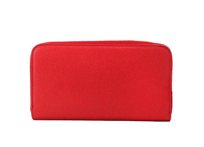 Elmore Red Embossed Logo Leather Continental Clutch Wallet - GLAMHUB BOUTIQUE 