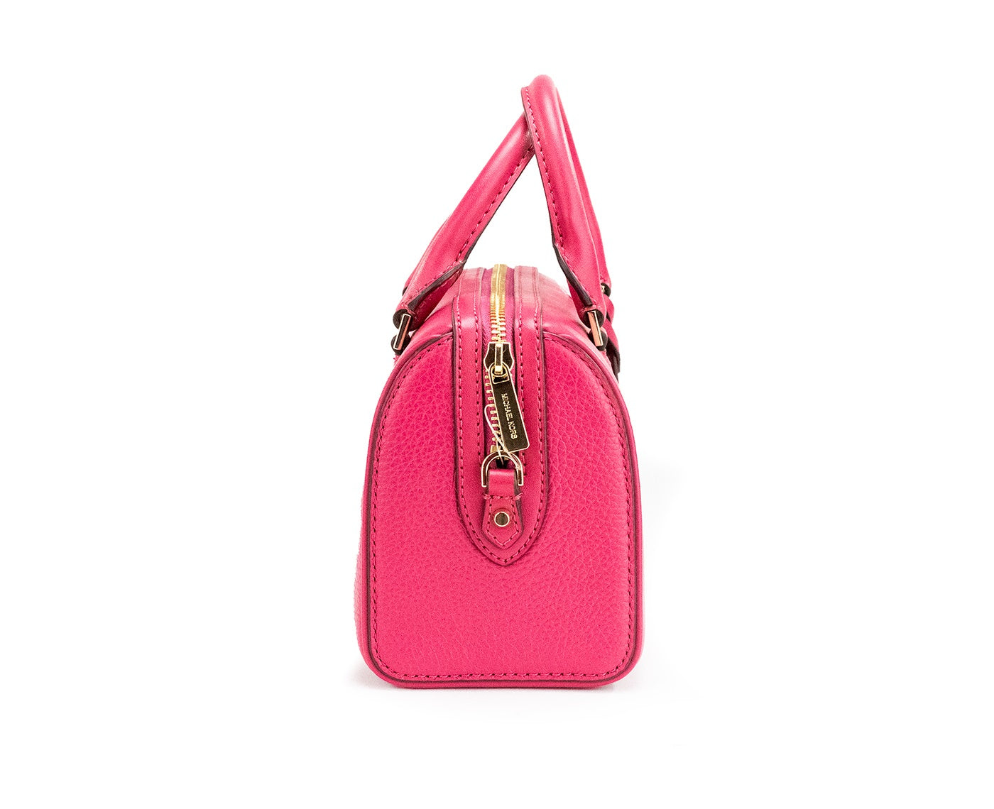 Travel XS Carmine Pink Leather Duffle Crossbody Handbag Purse - GLAMHUB BOUTIQUE 